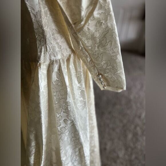 1948 Ivory White Vintage Antique Embroidered Lace Wedding Dress With Train - Picture 16 of 16